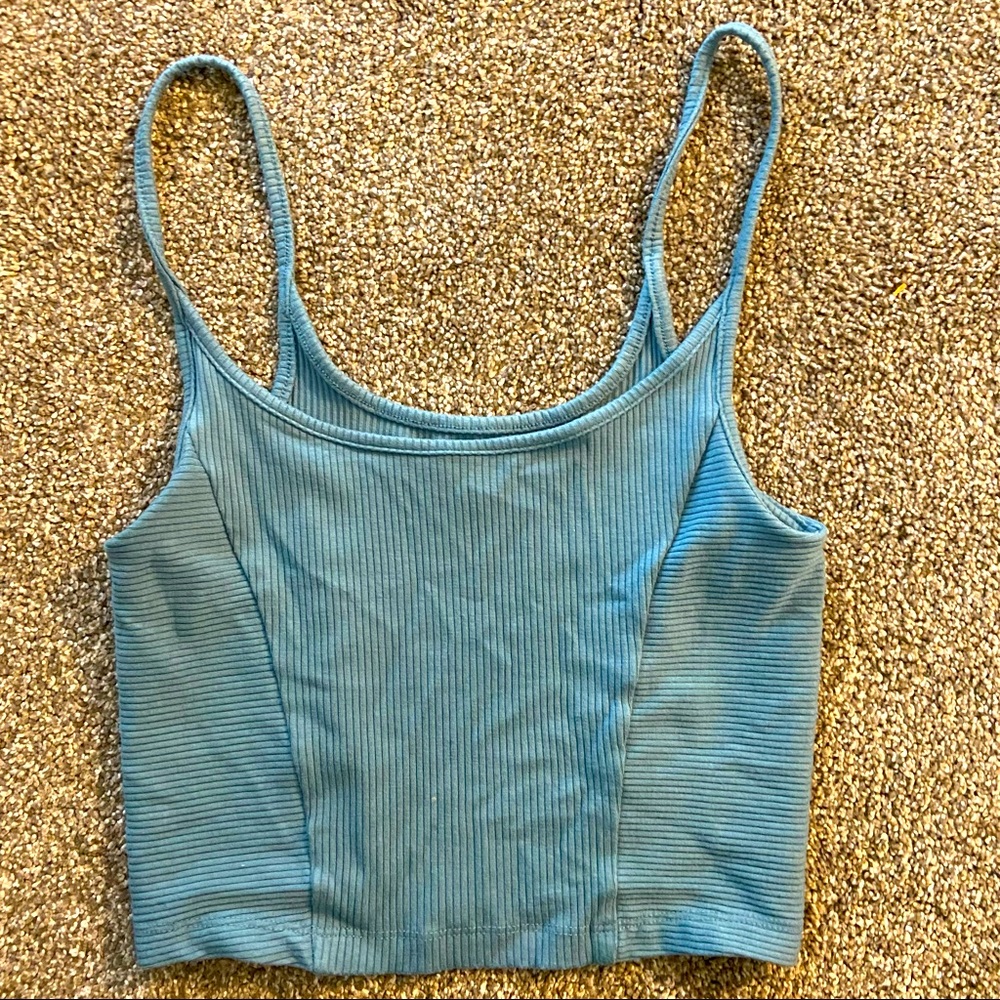 Urban Outfitters Ribbed Crop Top Blue